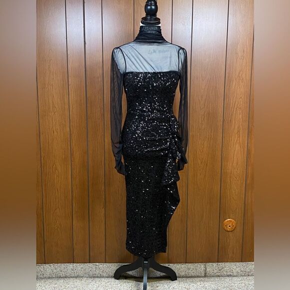 Chiara Boni La Petite Robe Morika Illusion Midi-Dress size 4 - Picture 6 of 12